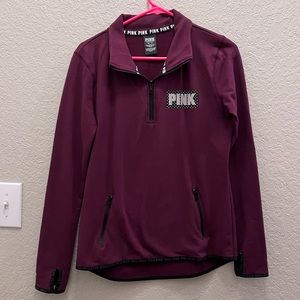 PINK Maroon Zipper Sweatshirt Pullover size XS